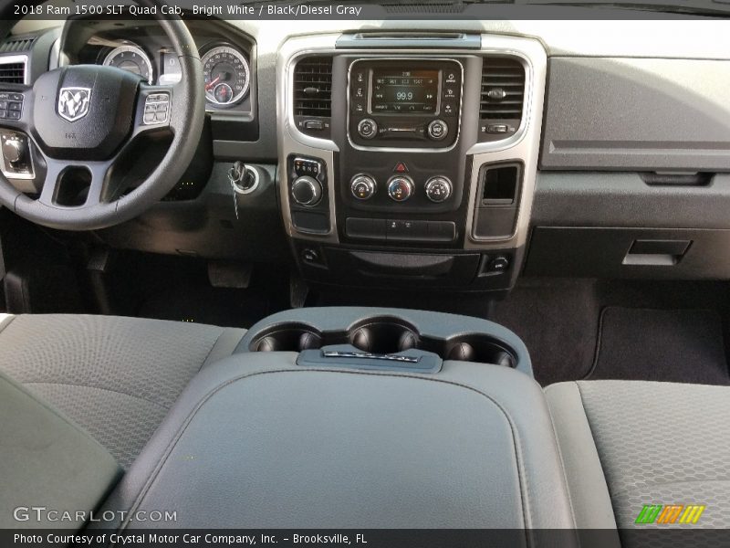Bright White / Black/Diesel Gray 2018 Ram 1500 SLT Quad Cab