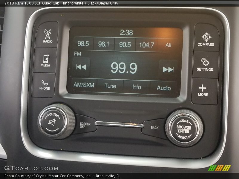 Bright White / Black/Diesel Gray 2018 Ram 1500 SLT Quad Cab