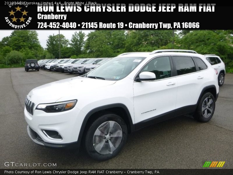 Bright White / Black 2019 Jeep Cherokee Limited 4x4