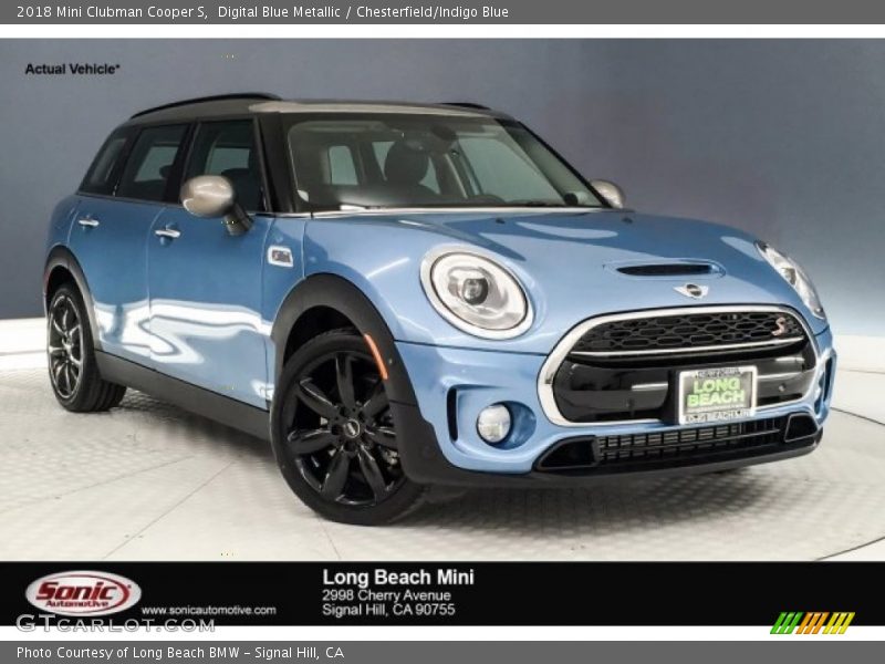 Digital Blue Metallic / Chesterfield/Indigo Blue 2018 Mini Clubman Cooper S