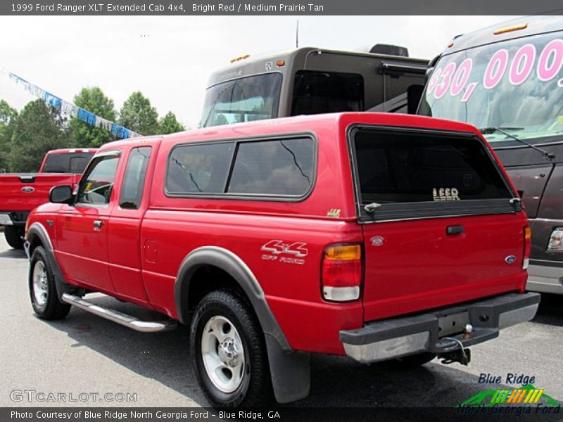 Bright Red / Medium Prairie Tan 1999 Ford Ranger XLT Extended Cab 4x4