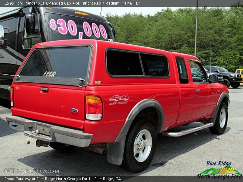 Bright Red / Medium Prairie Tan 1999 Ford Ranger XLT Extended Cab 4x4