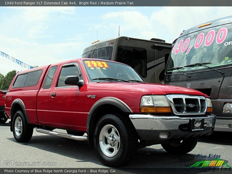 Bright Red / Medium Prairie Tan 1999 Ford Ranger XLT Extended Cab 4x4