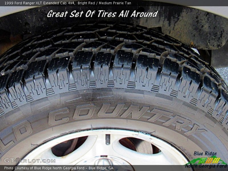 Bright Red / Medium Prairie Tan 1999 Ford Ranger XLT Extended Cab 4x4