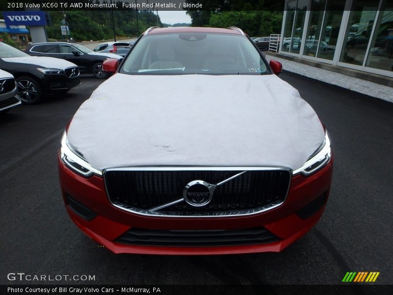 Fusion Red Metallic / Blonde 2018 Volvo XC60 T6 AWD Momentum