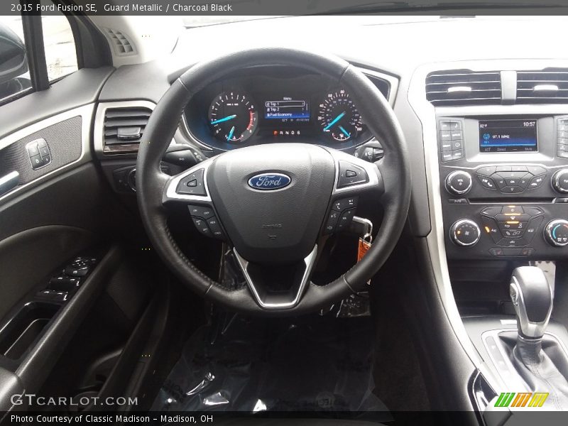 Guard Metallic / Charcoal Black 2015 Ford Fusion SE