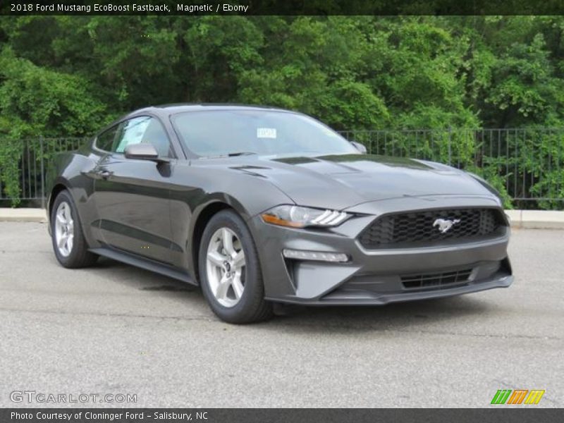 Magnetic / Ebony 2018 Ford Mustang EcoBoost Fastback