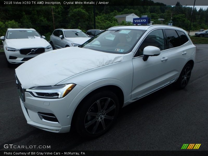 Crystal White Metallic / Amber 2018 Volvo XC60 T6 AWD Inscription