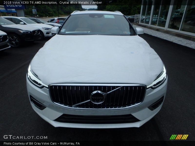 Crystal White Metallic / Amber 2018 Volvo XC60 T6 AWD Inscription