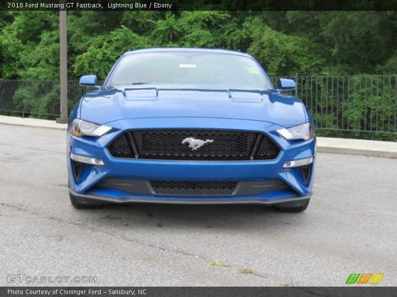 Lightning Blue / Ebony 2018 Ford Mustang GT Fastback