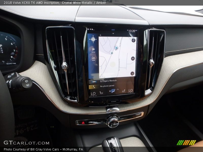 Crystal White Metallic / Amber 2018 Volvo XC60 T6 AWD Inscription