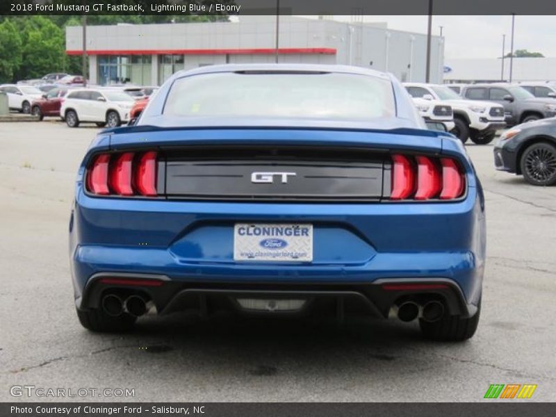 Lightning Blue / Ebony 2018 Ford Mustang GT Fastback