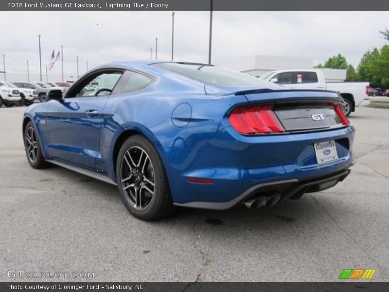 Lightning Blue / Ebony 2018 Ford Mustang GT Fastback