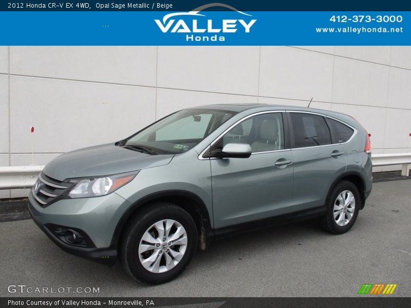 Opal Sage Metallic / Beige 2012 Honda CR-V EX 4WD