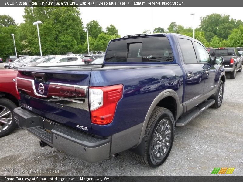 Deep Blue Pearl / Platinum Reserve Black/Brown 2018 Nissan Titan Platinum Reserve Crew Cab 4x4