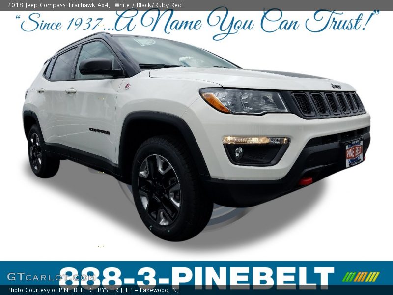 White / Black/Ruby Red 2018 Jeep Compass Trailhawk 4x4