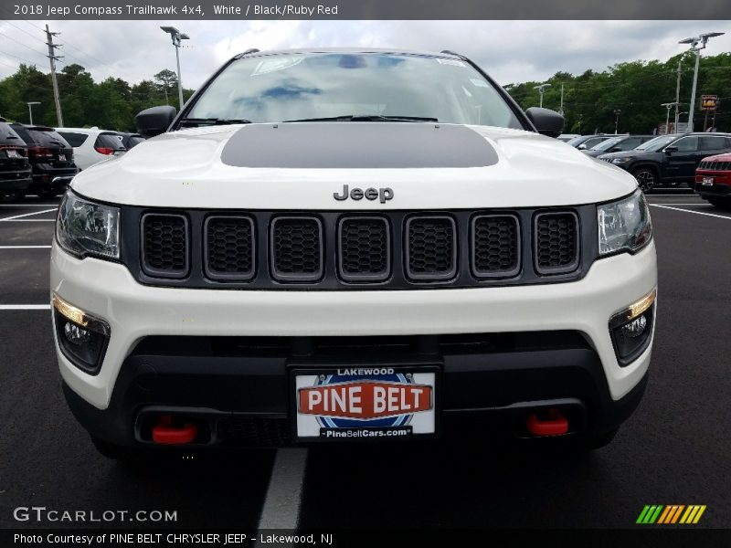White / Black/Ruby Red 2018 Jeep Compass Trailhawk 4x4