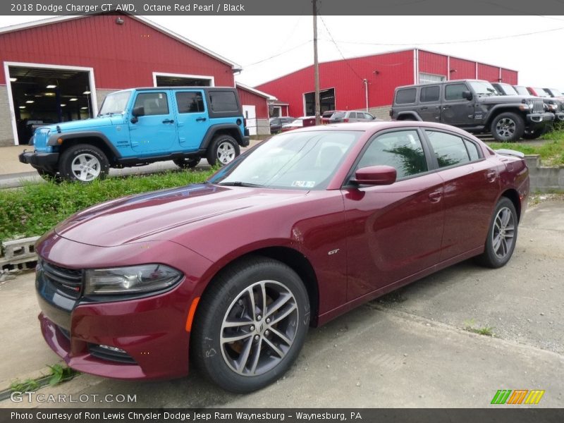 Octane Red Pearl / Black 2018 Dodge Charger GT AWD