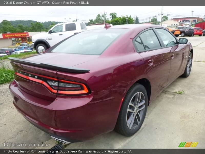 Octane Red Pearl / Black 2018 Dodge Charger GT AWD