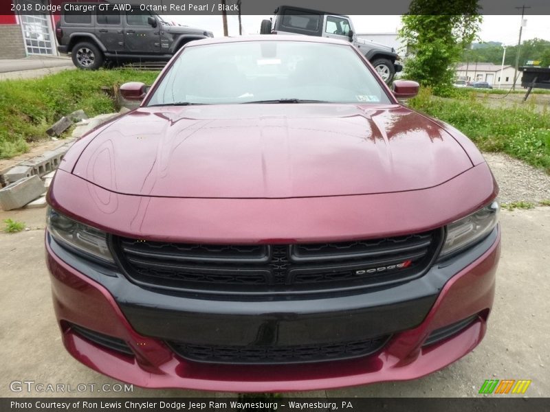 Octane Red Pearl / Black 2018 Dodge Charger GT AWD