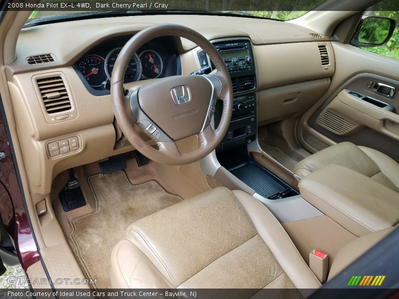 Dark Cherry Pearl / Gray 2008 Honda Pilot EX-L 4WD