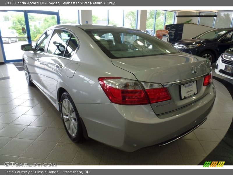 Alabaster Silver Metallic / Gray 2015 Honda Accord EX-L Sedan