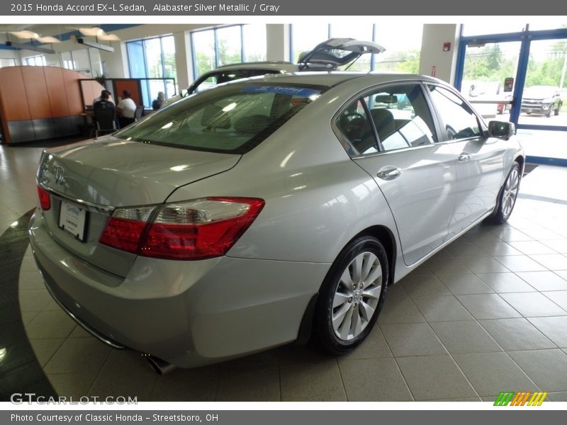 Alabaster Silver Metallic / Gray 2015 Honda Accord EX-L Sedan