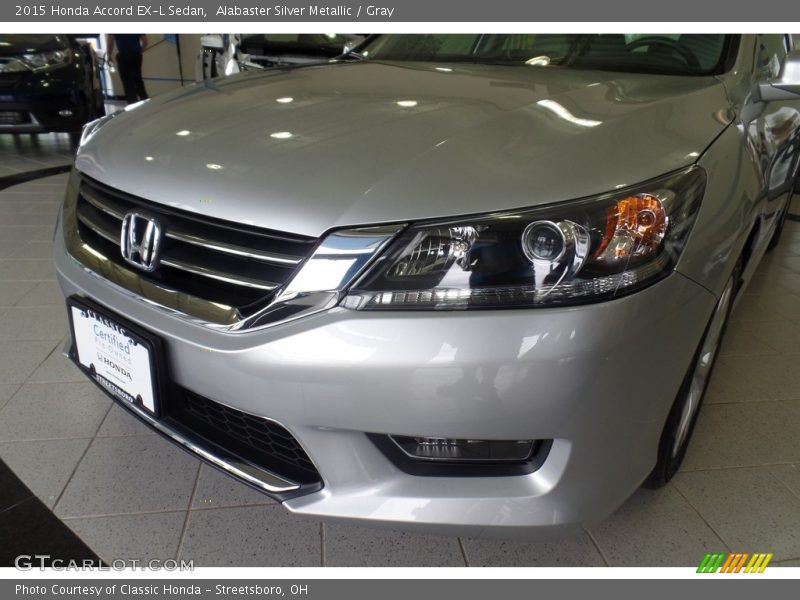 Alabaster Silver Metallic / Gray 2015 Honda Accord EX-L Sedan