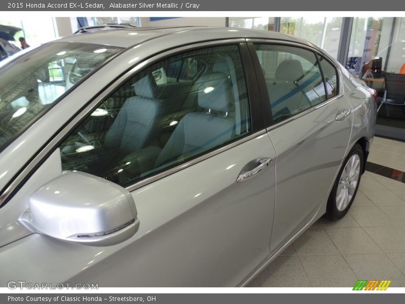 Alabaster Silver Metallic / Gray 2015 Honda Accord EX-L Sedan