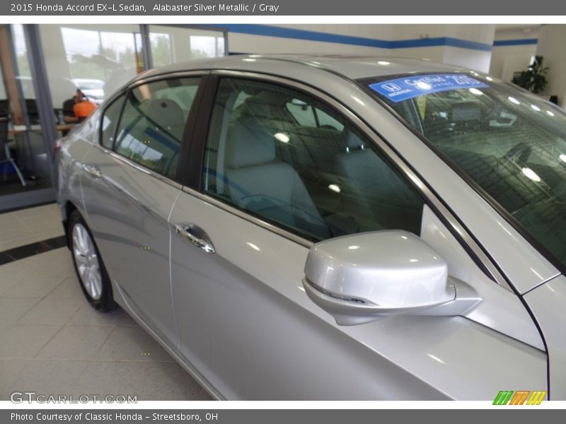 Alabaster Silver Metallic / Gray 2015 Honda Accord EX-L Sedan