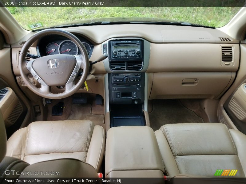 Dark Cherry Pearl / Gray 2008 Honda Pilot EX-L 4WD
