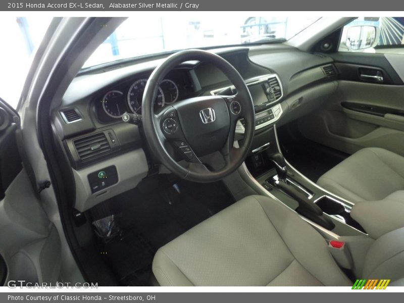 Alabaster Silver Metallic / Gray 2015 Honda Accord EX-L Sedan