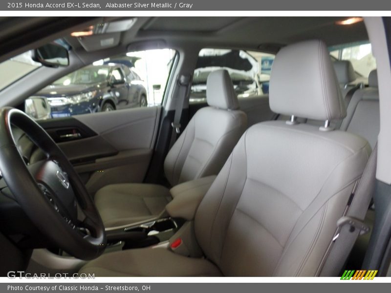 Alabaster Silver Metallic / Gray 2015 Honda Accord EX-L Sedan