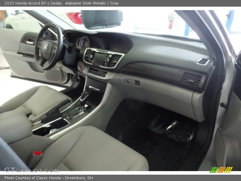 Alabaster Silver Metallic / Gray 2015 Honda Accord EX-L Sedan