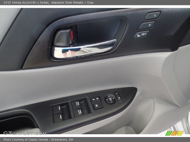 Alabaster Silver Metallic / Gray 2015 Honda Accord EX-L Sedan