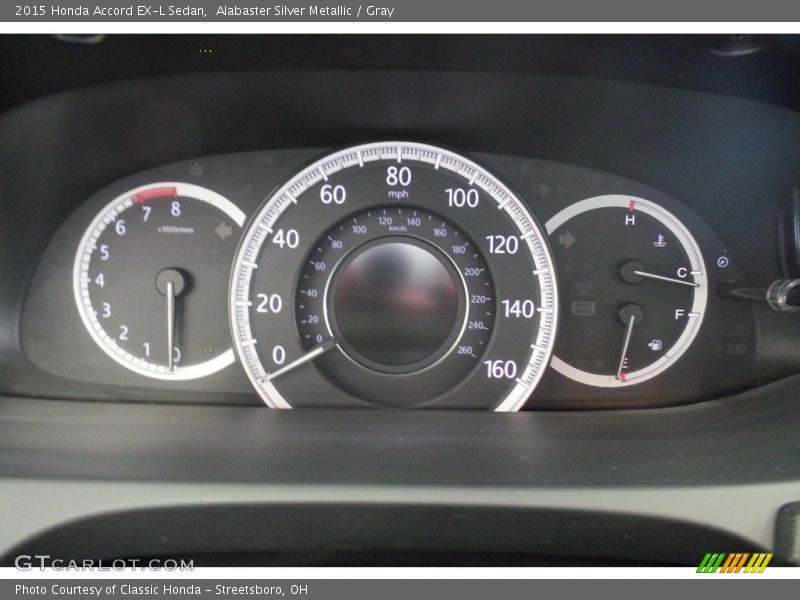 Alabaster Silver Metallic / Gray 2015 Honda Accord EX-L Sedan