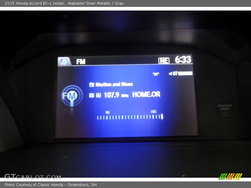 Alabaster Silver Metallic / Gray 2015 Honda Accord EX-L Sedan