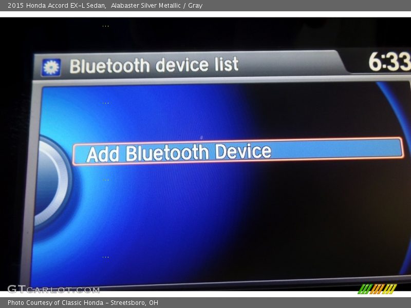 Alabaster Silver Metallic / Gray 2015 Honda Accord EX-L Sedan