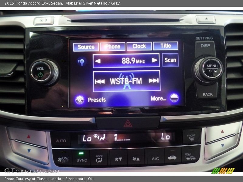 Alabaster Silver Metallic / Gray 2015 Honda Accord EX-L Sedan