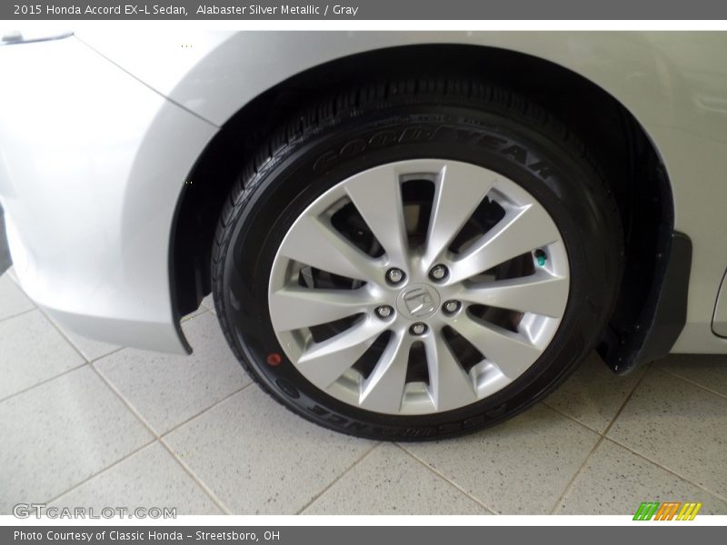 Alabaster Silver Metallic / Gray 2015 Honda Accord EX-L Sedan