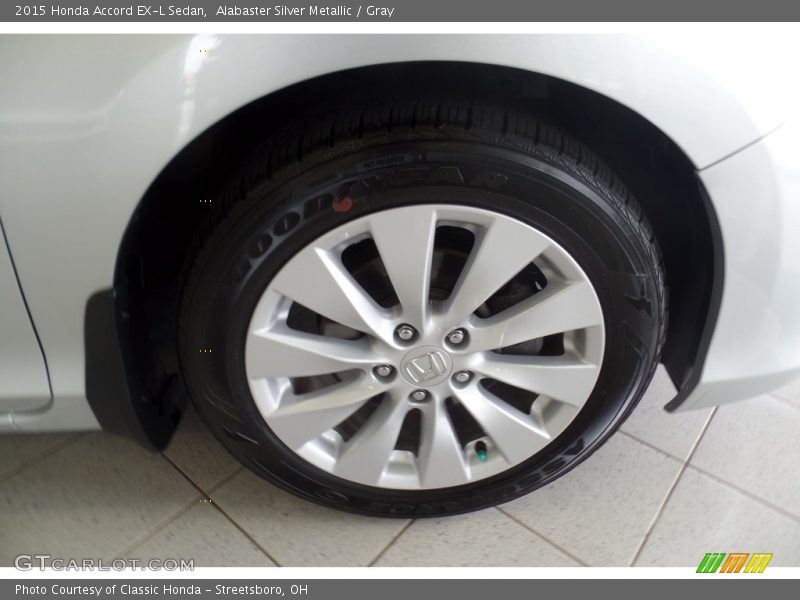 Alabaster Silver Metallic / Gray 2015 Honda Accord EX-L Sedan