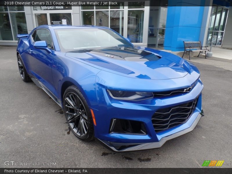 Hyper Blue Metallic / Jet Black 2018 Chevrolet Camaro ZL1 Coupe