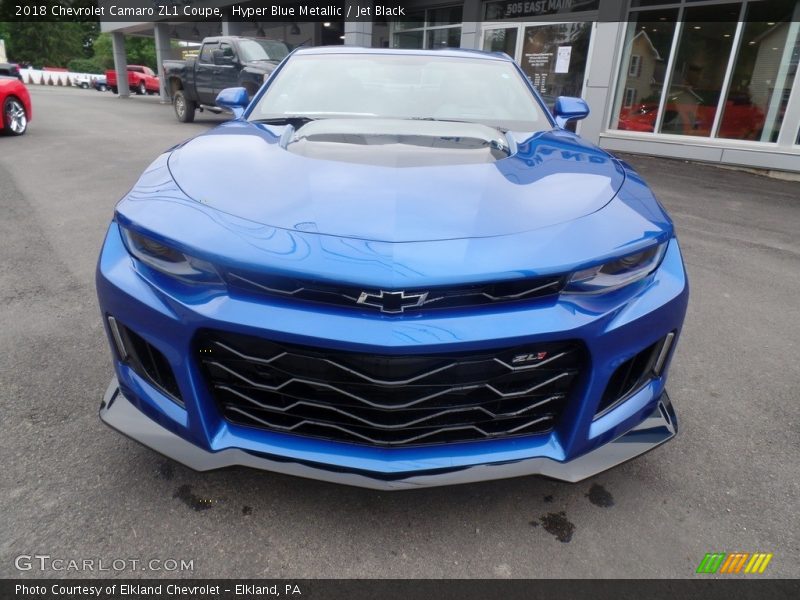 Hyper Blue Metallic / Jet Black 2018 Chevrolet Camaro ZL1 Coupe