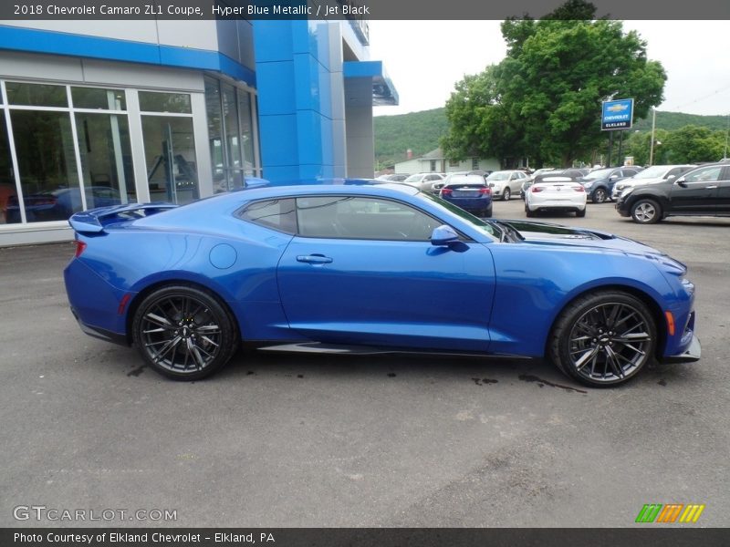 Hyper Blue Metallic / Jet Black 2018 Chevrolet Camaro ZL1 Coupe