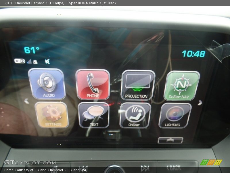Hyper Blue Metallic / Jet Black 2018 Chevrolet Camaro ZL1 Coupe