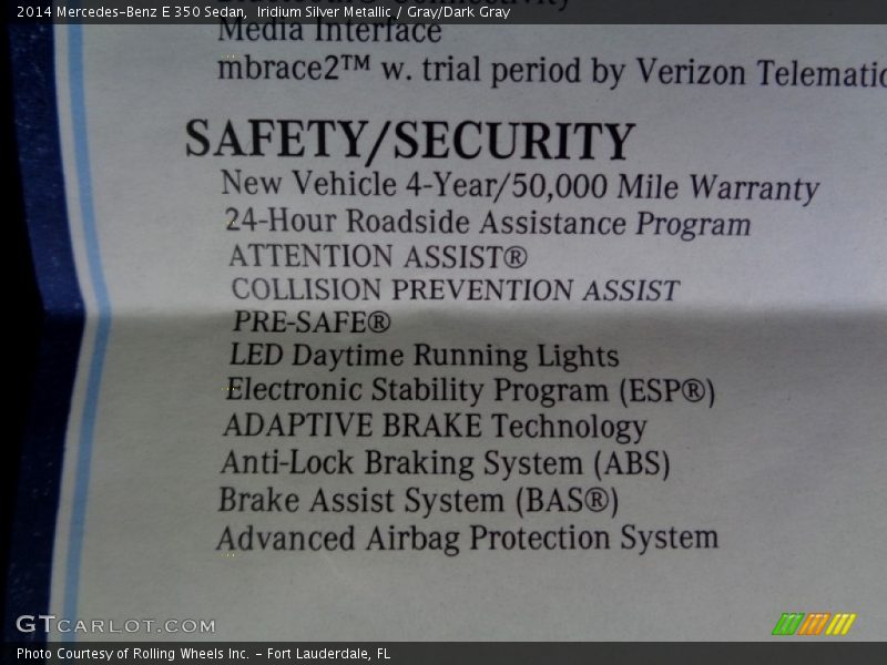 Iridium Silver Metallic / Gray/Dark Gray 2014 Mercedes-Benz E 350 Sedan