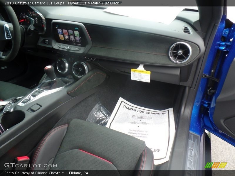 Hyper Blue Metallic / Jet Black 2018 Chevrolet Camaro ZL1 Coupe