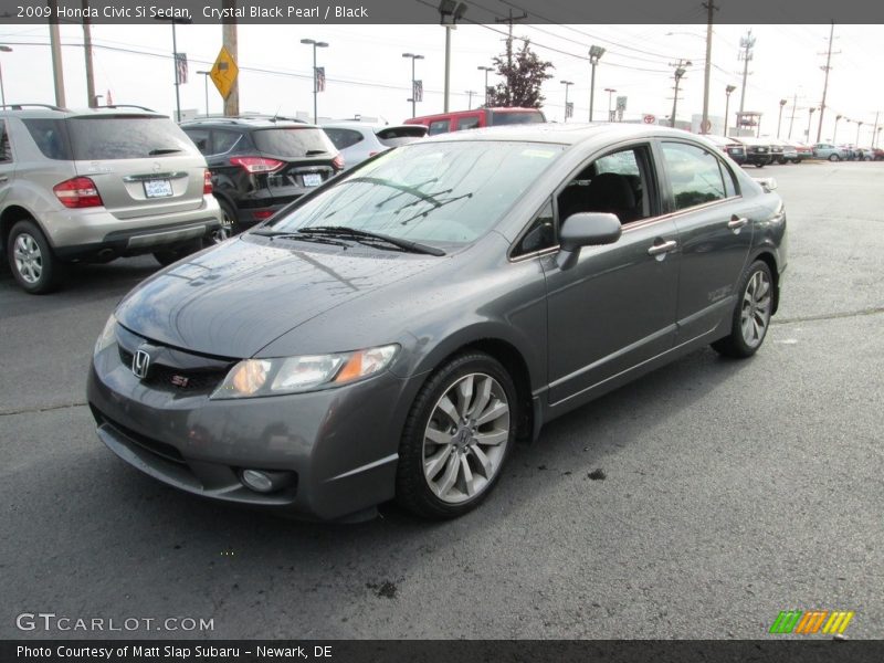 Crystal Black Pearl / Black 2009 Honda Civic Si Sedan