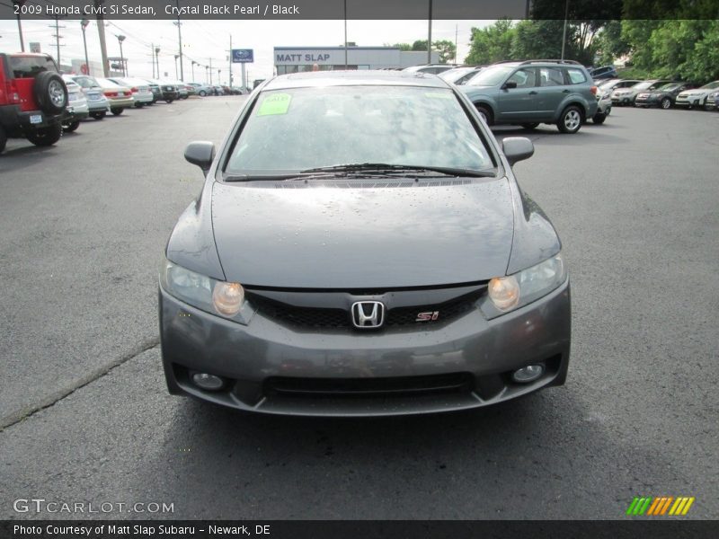 Crystal Black Pearl / Black 2009 Honda Civic Si Sedan