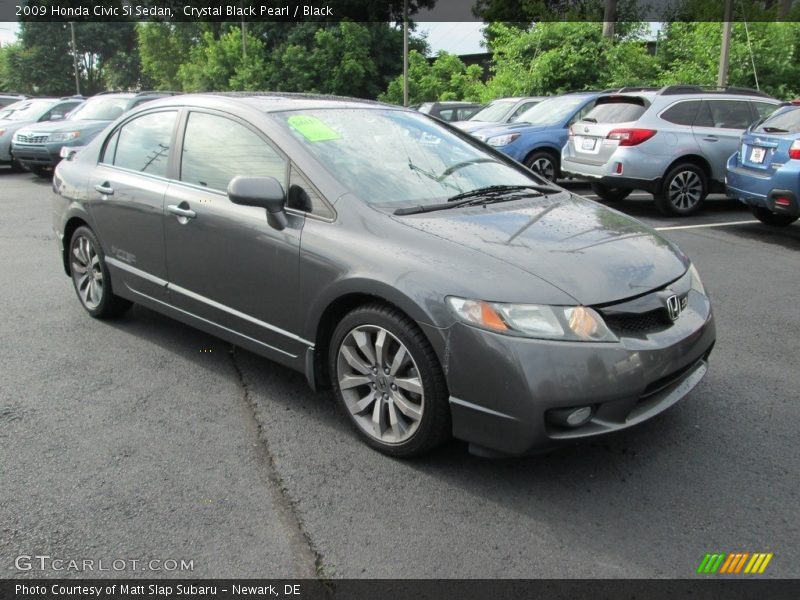 Crystal Black Pearl / Black 2009 Honda Civic Si Sedan